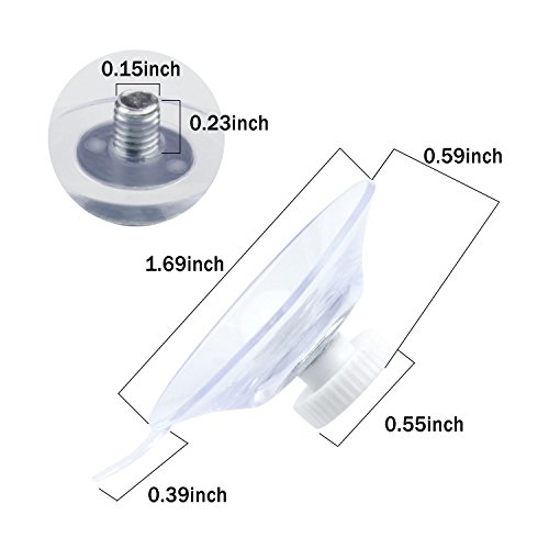Saugnapf, Migimi transparente Saugnäpfe Ø 40mm incl. Rändelmutter (12 Pcs) - 2