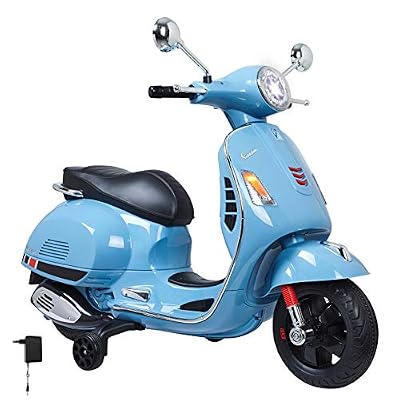 Jamara Scooter électrique 12V Vespa Bleu - Enfants dès 3 Ans 460347