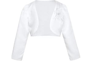 FEESHOW Enfant Fille Boléro Princesse Veste Cape de Demoiselle d'honneur Veste Gilet Coat pour Robe Mariage Cérémonie Bébé Fille 9 Mois - 10 Ans