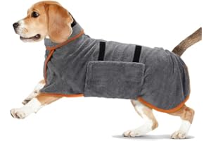 AERZOUSER Ropa y Toalla de Secado Rápido para Perro, Bata de Baño Absorbente (M)