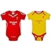 Liverpool FC Official Football Gift 2Pk Home Away Kit Baby Bodysuits 9-12 Months