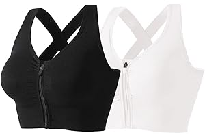 URPLITY Women Zip Front High Impact Sports Bras Yoga Bra Running Tank Top Racerback with Removable Pads for Workout Fitness