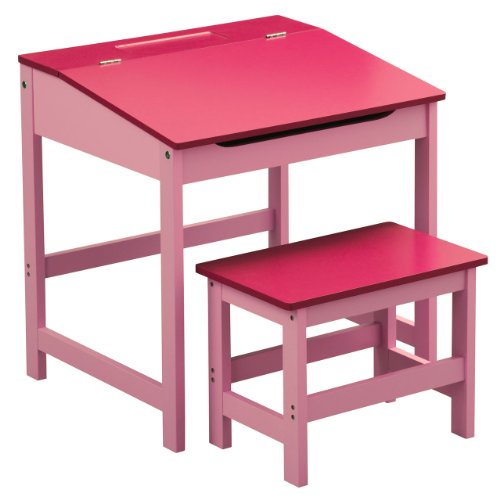 CHILDRENS PINK DESK AND CHAIR SET