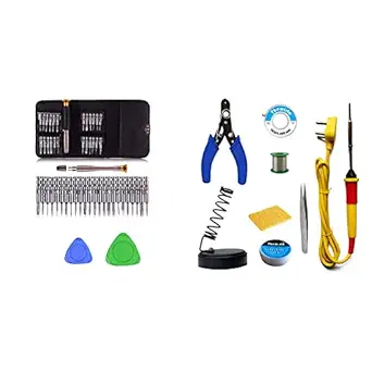 THEMISTO - built with passion Themisto 27 in 1 Precision Screwdriver Set Multi Pocket Repair Tool Kit for Mobiles|Laptops|Electronics & Beginners 8 in 1 Soldering Iron Kit