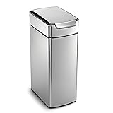 Simplehuman CW2016 Poubelle Rectangulaire Acier Brossé 43 x 26 x 71 cm