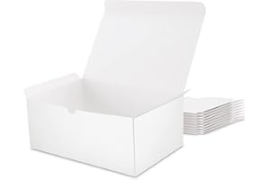 PKGMAGIC 10 Boîtes Cadeaux Vide 24,1 x 16,5 x 10,2 CM Blanc Boîtes Cadeaux avec Couvercles, Boîtes Cadeaux Vrac pour Mariage, Boîtes de Proposition de Demoiselle d’honneur pour des Cadeaux Légers