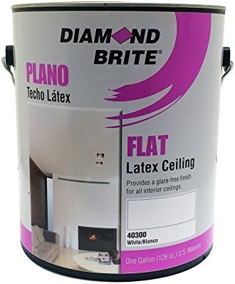 Diamond Brite Paint 40300 1-Gallon Interior Latex Flat Acrylic Vinyl Ceiling White Paint by Diamond Brite Paint