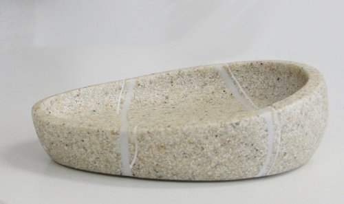 beige Seifenschale, Seifenablage aus Keramik aus der Badaccessoires Serie ROCK