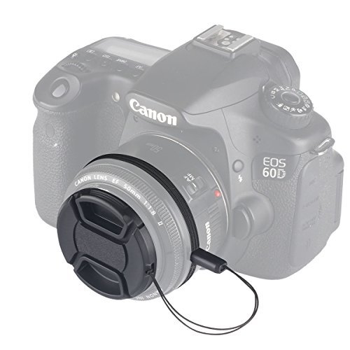 58mm Lot de 3 bouchons Cache-objectif avec dragonne pour appareil photo Canon  Nikon  Sony et autres cam  ras DSLR   chiffon de nettoyage pr  mium en microfibre