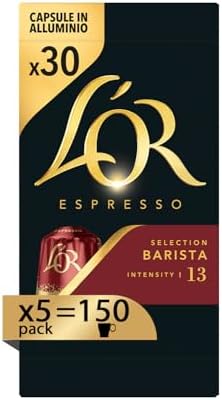 L'Or Capsule Caffè Espresso Barista -150 Capsule in Alluminio - 5 Confezioni da 30 - Intensità 13 - Compatibili con Macchine Nespresso®* original