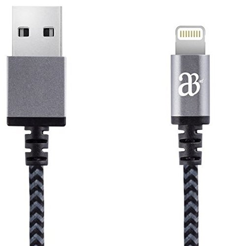 Super Fast Nylon Braided Charger cable for iPhone 5, iPhone 5s, iPhone 5c, iPhone 5se, iPhone 6, iPhone 6s, iPhone 7, iPhone 7s, iPhone 7s plus, iPad, iPod charging 8pin USB Lightning Cable High Speed Data Transfer Sync- [Apple MFi Certified UK Brand AELÂ®] [1 Meter] [Lifetime Warranty*] (Space Grey)
