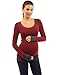 PattyBoutik Mama Trim Scoop Neck Maternity Tunic Top (Burgundy with Grey 14)
