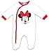 Girls Minnie Mouse Popper Toddler White Sleepsuit with Feet sizes from Tiny Baby to 24 Months