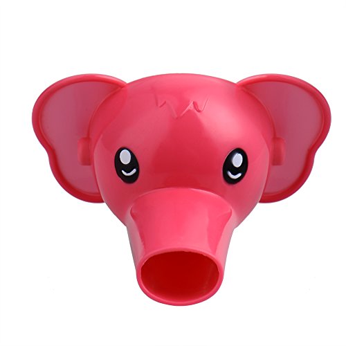 Grifo de Lavado Extender para Nino,GZQES,Plástico Grifo de Agua de animales para niños infantil Lavado a mano (10.4, Rojo)