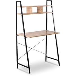 WOLTU TSB05hei Bureau d'ordinateur Table de Bureau à Domicile Station de Travail en Bois et Acier,Environ 84x46x140 cm,12kg