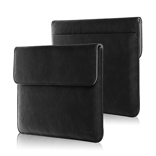 Fintie 11-12 Zoll Tasche - Kunstleder Hülle Schutzhülle Sleeve Wallet Case Aktentasche mit Karten-Slot für Microsoft Surface Pro 4 / 3, Surface 3, Lenovo Yoga Book 10,1 Zoll, MacBook Air 11 / MacBook 12 Notebook Laptop Bag, Schwarz
