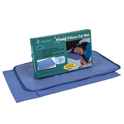 Frosty Pillow Gel Mat - Cooling Pillow Mat - Reduces Migraines, Hot Flashes and Fevers Soft & Flexible Slim Design Conforms to Your Body - ADULT SIZE - Includes Storage Cover (12.5 x 22 inches)