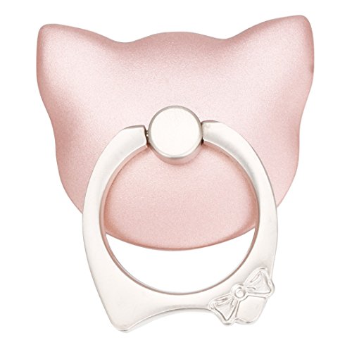 Tiaobug Universal Aufkleber Ring Standplatz Handy Halter 360 Grad Drehbar Metall Smartphone Griff Ring Finger Grip Handy StÃ¤nder Halter Halterung Rosa Katze One Size
