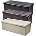 chinkyboo 110cm x 38cm x 38cm Large Double Faux Leather Ottoman Folding Storage Pouffe Toy Box Foot Stool Seat