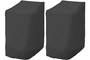 KTCINA Gartenstühle Abdeckung für 6 Stühlen 114 * 85 * 65 cm Gartenmöbel Abdeckung 420pu Oxford-Stoff Wasserdicht Gartenstuhlabdeckungen Stapelstühle Winterfest Gartenstuhl Schutzhülle Anti-UV (2Pcs)