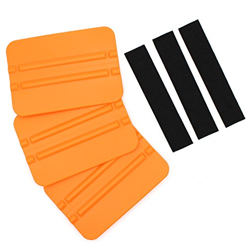 3x Car Wrapping Rakel + 3x Filz Filzrakel Aufkleber Auto Folie Carbon Autofolie