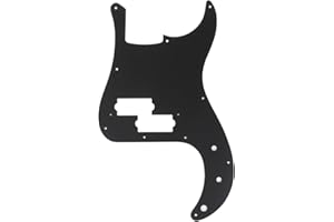 Musiclily Pro 10 Löcher P Bass Pickguard P-Style Bässe Schlagbrett für MIJ Fender Japan 4-Saiter Precision Bass,1 lagig Mattschwarz
