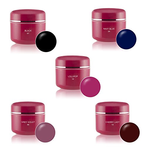 UV Farbgel Set 5 x 5 ml Farbgel Set Nailset UV Gel Set Nr.3