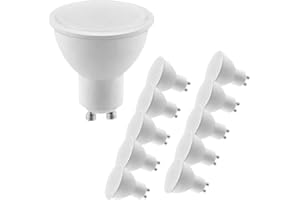 MOKEKA Faretto LED GU10, 7W Lampadine Non Dimmerabili, 6000K Bianca Fredda, Angolo di Illuminazione 120°, Risparmio Energetico, Perfette per Interni, Pacco da 10 Pezzi (Luce Fredda-6000K)