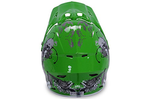 Motorradhelm Kinder Cross Helme Sturzhelm Schutzhelm Helm für Motorrad Kinderquad und Crossbike Modell Design 2015 in grün (Medium)