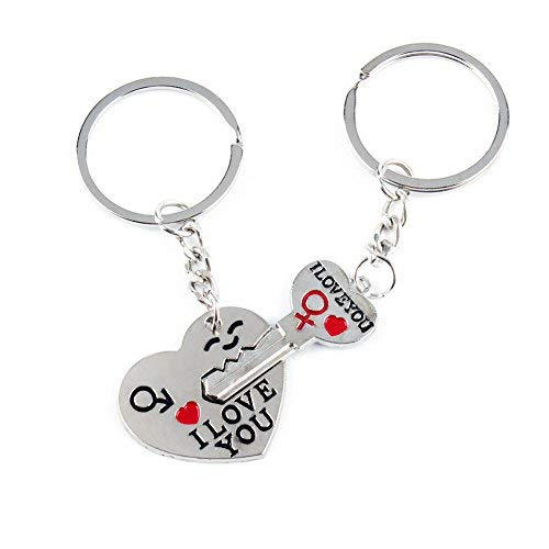 Diossad 2 Unids Pareja Llavero Amor Titular del Corazón Llavero para Pareja Amantes Valentines Sweet Regalo