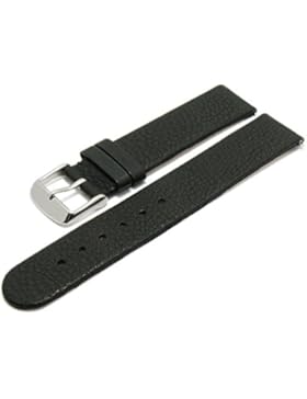 Meyhofer EASY-CLICK Uhrenarmband Albany 22mm schwarz Leder vegetabil ohne Naht My2hesl3008