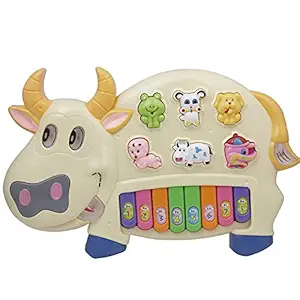 VGRASSP Cute Musical Piano Toy for Boys and Girls (Cow Piano)