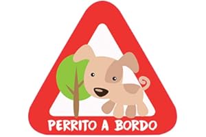 HABERDASHERY ONLINE Pegatina Bebé a Bordo. Adhesivo vinilo para coche o moto. Sticker 15 x 13,7 cm. 39. Perrito