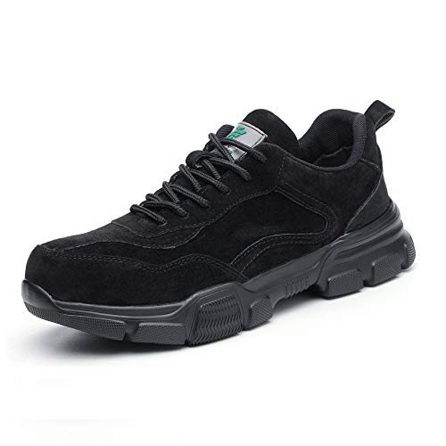 Preisvergleich Produktbild Isolion Arbeitsschuhe Herren Sicherheitsschuhe Damen Stahlkappe Schützende Faruen Wanderschuhe Trekking Sportlich Schutzschuhe Plateau Leicht Schwarz EU40