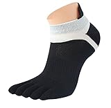 Malloom® 1 Pair Men Mesh Meias Sports Running Five Finger Toe Socks (Black)