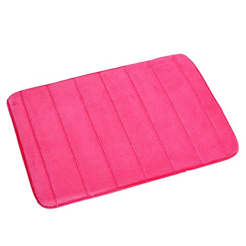 Ancdream Badgarnitur rutschfesten teppich weich Badematte bad memory foam bath schlafzimmer und dusche Matte fussabtreter Badteppich 40 x 60cm (Rosen Rot)