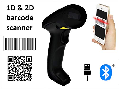 Maxxo SL2DBS 1D e 2D Lettore Codici a Barre (Barcode Scanner) con Supporto Interfaccia Bluetooth e USB Decodifica rapida di codici lunghi l'ideale per il tuo business
