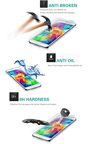 wortek Premium Schutzfolie Samsung Galaxy S7 Panzerglas 9H Schutzglas Echt Panzer Display Glas 0,3mm dünn (Glas bewusst etwas kleiner als sichtbares Display!) - 5