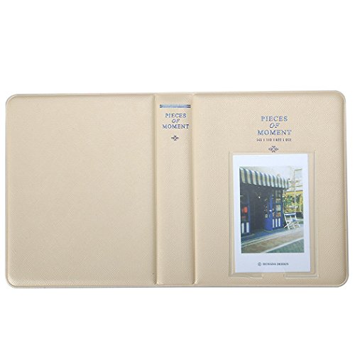 Fujifilm Instax Mini FotoAlbum Fotohüllen Speziell Für Fujifilm Instax Miini Film 7S/8/25/50/90, 14*11cm, 64 Seiten,Rosa, blau, beige (beige) - 4