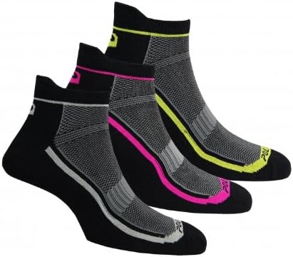 Polaris – Coolmax 3 Pack Socks, Yellow, Black, Pink, Size UK-6.5