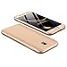 Produktbild JMGoodstore Hülle Kompatibel Samsung Galaxy J3 2017/J330,+Panzerglas Displayschutzfolie,3 in 1 Ultra Dünn 360 Full Body Anti-Kratzer Hart PC Skin Glatte Rückseite Bumper Gold