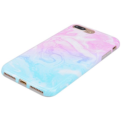 iPhone 7 plus Funda iPhone 7 plus Carcasa Silicona Anfire Suave Flexible TPU Gel Fundas Cubierta Para iPhone 7 plus  5 5 pulgadas  Ultra Delgado Protecci  n C  scara Goma Duradero Case Cover Anti Choque Ultra Ligero Resistente Funda Tapa M  rmol Dise  o Rosa Azul