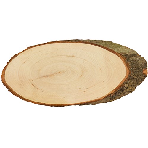 Rindenscheiben 5 Stück ✓ ovale Holzscheiben sind ca. 23 – 26 cm lang ✓ Baumscheibe aus Erlen-Holz ✓ tolles Naturprodukt (Hinsichtlich der Maße sind Abweichungen möglich.) ✓ große Naturholzscheibe unbehandelt ✓ Holzscheiben mit Rinde ✓ grosse Rindenscheiben auf beiden Seiten geschliffen ✓ Türschilder selber gestalten / basteln mit den Baumscheiben ✓ für Deko & vielseiteige Bastelideen | trendmarkt24 – 4026 - 2