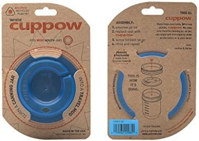 Cuppow Canning Jar Drinking Lid - Wide Mouth - Blue by Cuppow