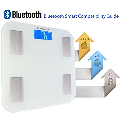 Smart Personenwaage Digitale Körperfettwaage KAISI Gewichtswaage Bluetooth APP Inklusive Vermessung von Körpergewich Körperfett BMI, BMR, Wasser, Muskel und Knochen - 3