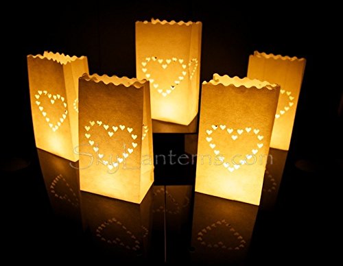 30 Stk. Lichttüten, Candle Bags, Luminaria Party & Feier Geburtstag – Herz Design - 2