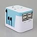 Produktbild Tragbarer Ladegerät-Adapter 4 USB-Netzstecker-Konverter Universal-USB-Wand-Wechselstrom-Durable-Outlet-Konverter (blau)