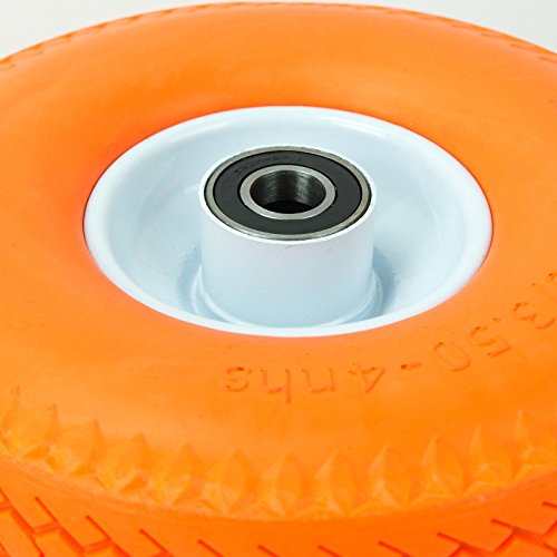2x Gummirad PU Sackkarrenrad Reifen Vollgummi Ø 260 mm 4.10/3.50-4 Sackkarre TK04-2 - 5