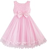 Girls Dress Pink Rose Bow Tie Belt Wedding Party Size 2-3 Years