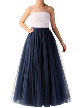 Omela Midi Lange Damen Tüllrock Unterrock Krinoline 5 Lagen